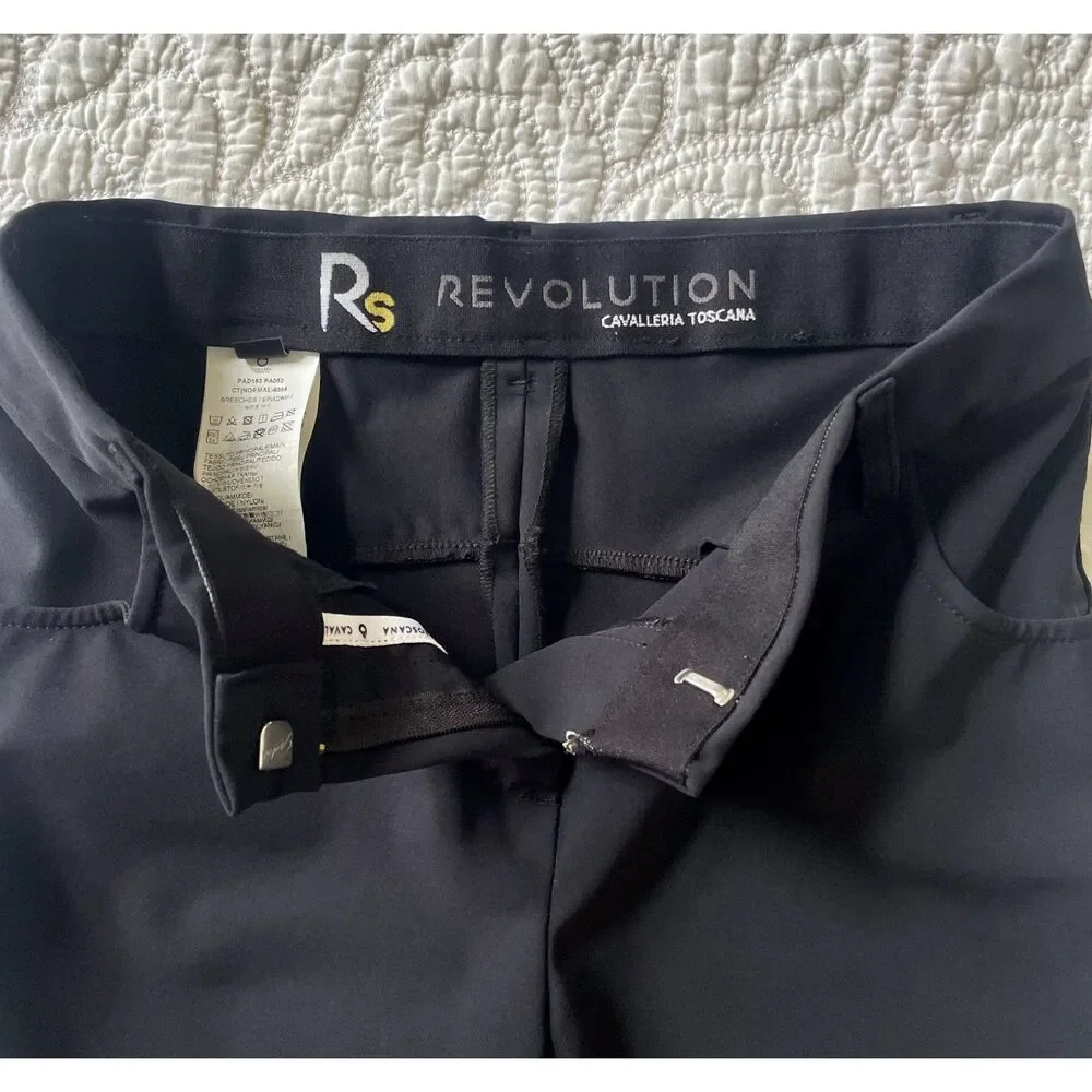 Cavalleria Toscana Revolution Breeches IT 38 US 6 Black Knee Grip Riding Pants